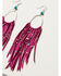 Image #2 - Idyllwind Women's Marcella Fuchsia Fringe Earrings , Silver, hi-res
