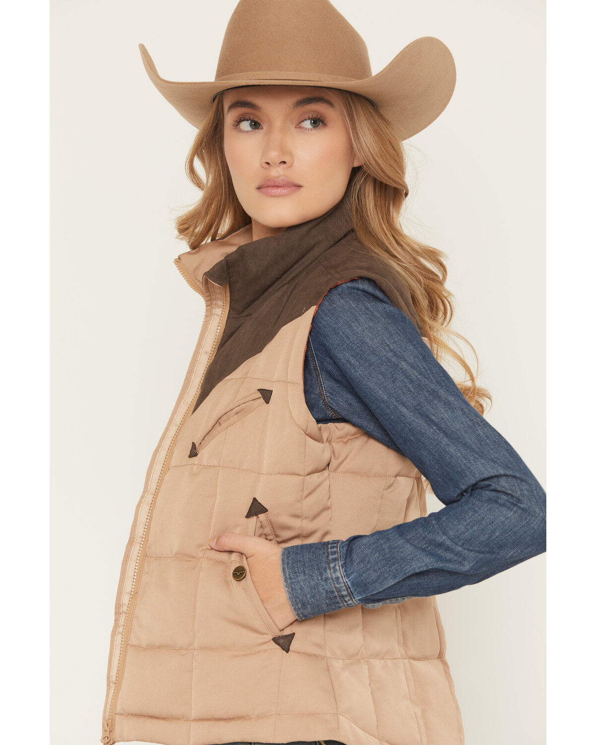 Image #2 - Kimes Ranch Women's Lenora Zip-Up Puffer Vest, Tan, hi-res