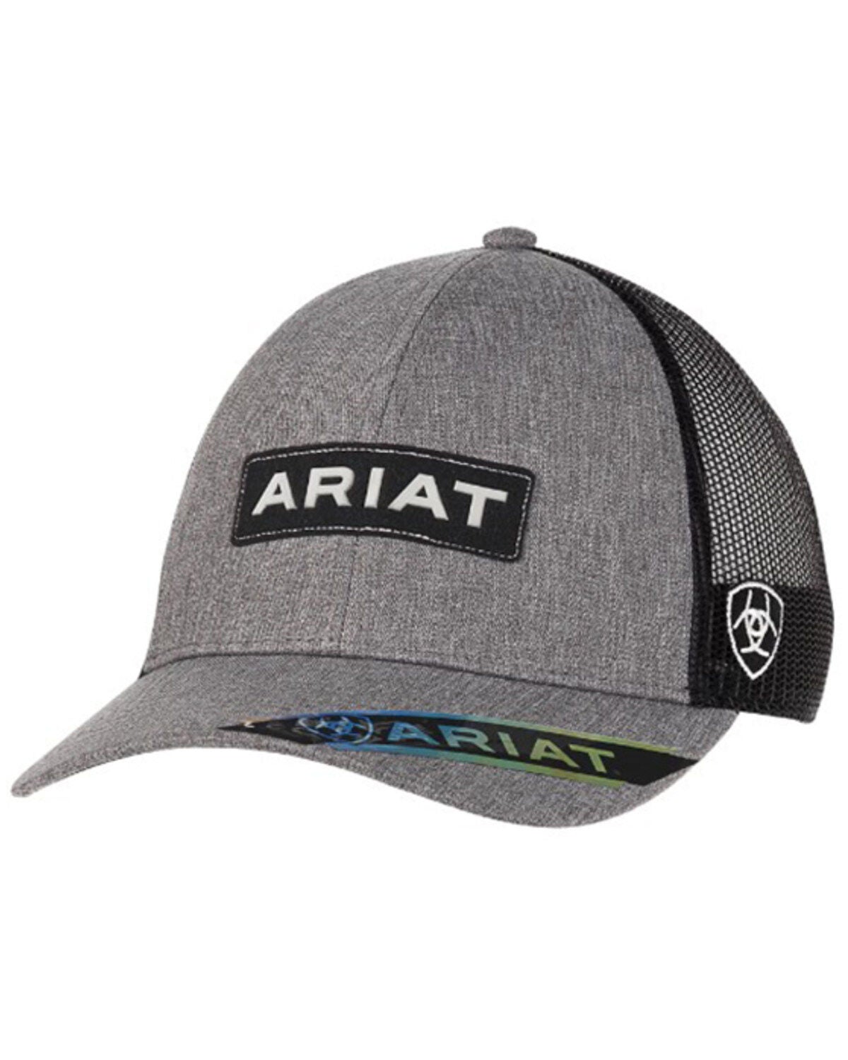 Ariat Little Boys' Logo Patch Ball Cap, Grey, hi-res
