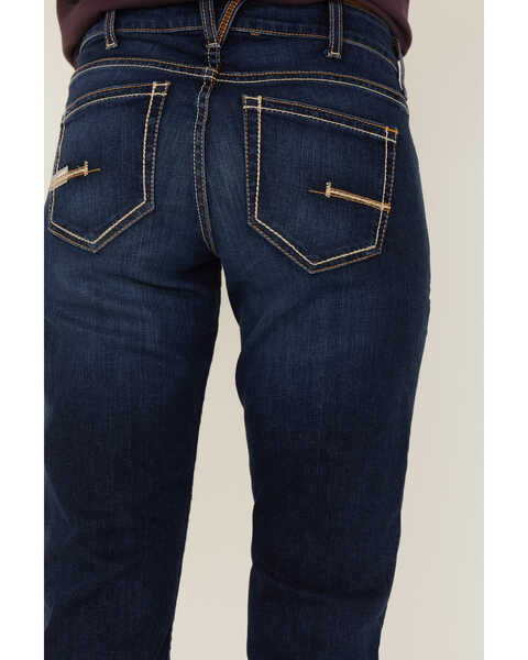 Ariat Women's Rebar Camden Medium Wash Flex Riveter Double Front Slim Leg Work Jeans, Blue, hi-res