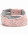 Shyanne Girls' Pink Chevron Rhinestone Western Belt, , hi-res