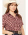 Roper Women's Plaid Print Short Sleeve Snap Western Shirt - Plus, Red, hi-res