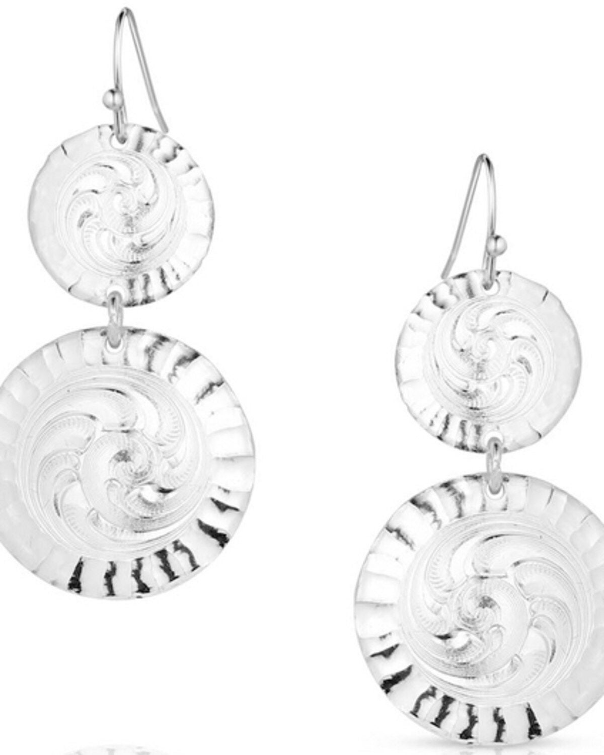 Montana Silversmiths Women's Sundance Concho Earrings, Silver, hi-res