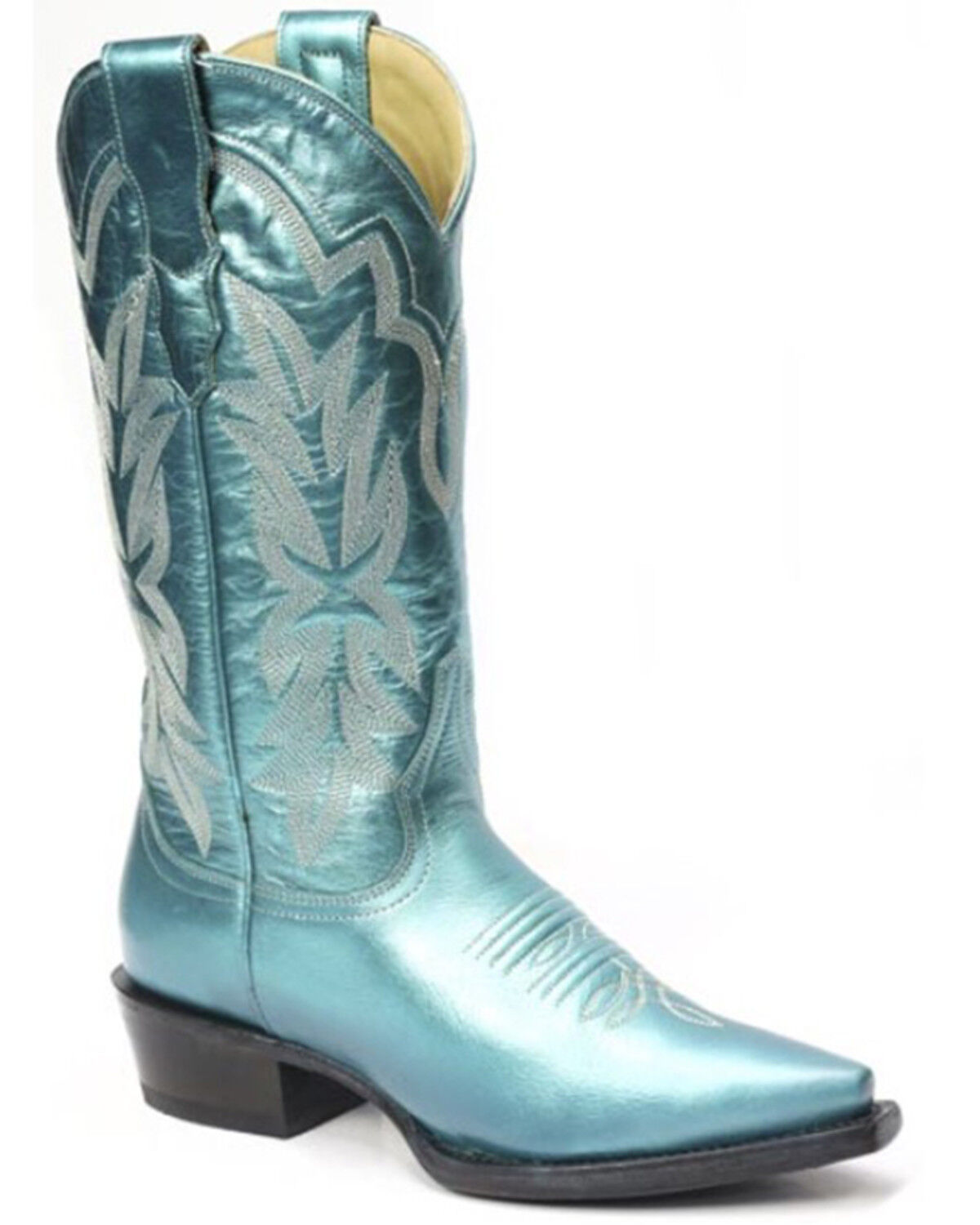 Image #1 - Stetson Women's Jolene Metallic Western Boots - Snip Toe, Green, hi-res