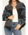 Image #3 - Shyanne Women's Southwestern Print Snap Shacket, Indigo, hi-res