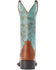 Image #3 - Ariat Women's Round Up Embossed Floral Print Performance Western Boots - Broad Square Toe, Brown, hi-res