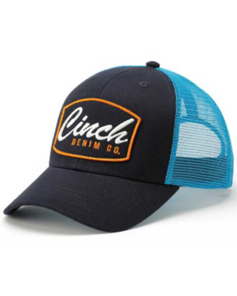 Cinch Men's Mesh-Back Logo Trucker Cap, Navy, hi-res