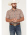 Image #1 - Cody James Men's Elmer Plaid Print Short Sleeve Snap Western Shirt, Brown, hi-res