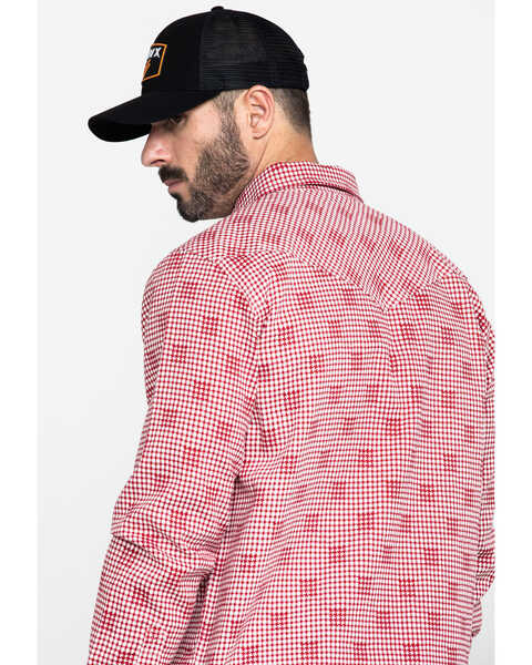 Image #5 - Cody James Men's FR Geo Print Long Sleeve Work Shirt , Red, hi-res