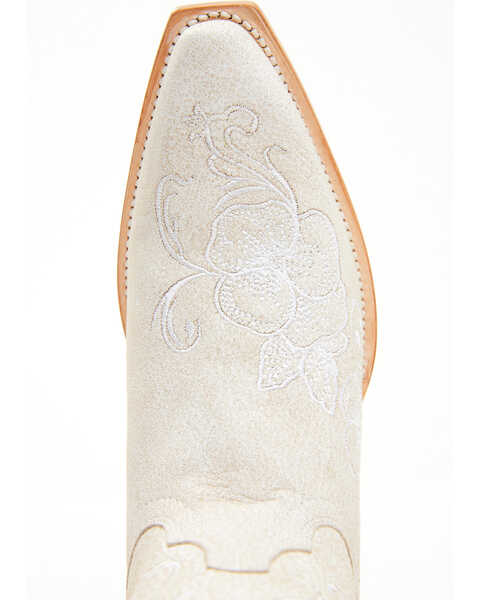 Image #6 - Shyanne Women's Lasy Floral Embroidered Western Boots - Snip Toe , Ivory, hi-res