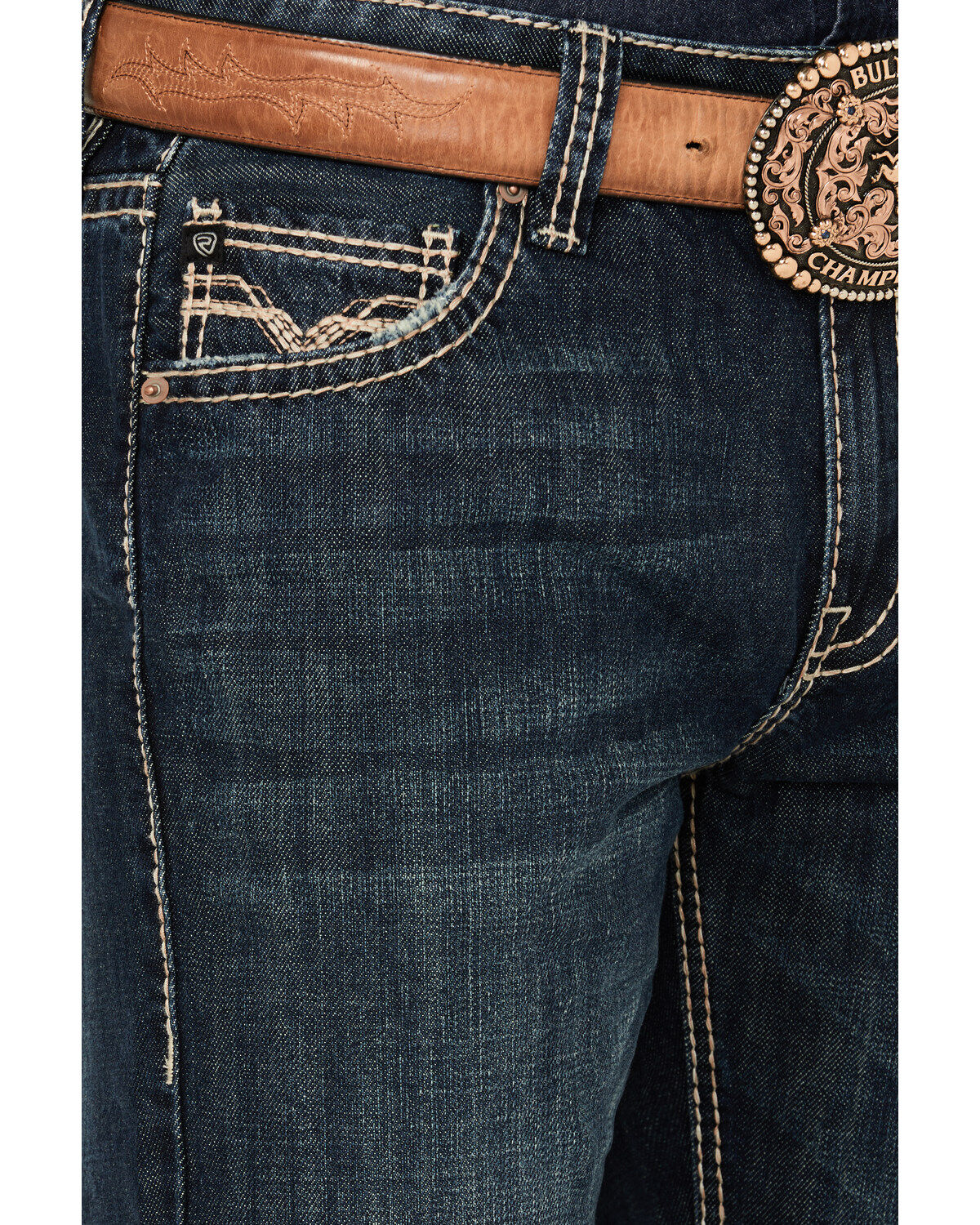 Product Name:  Rock & Roll Denim Men's Double Barrel Dark Vintage Wash Relaxed Straight Reflex Denim Jeans