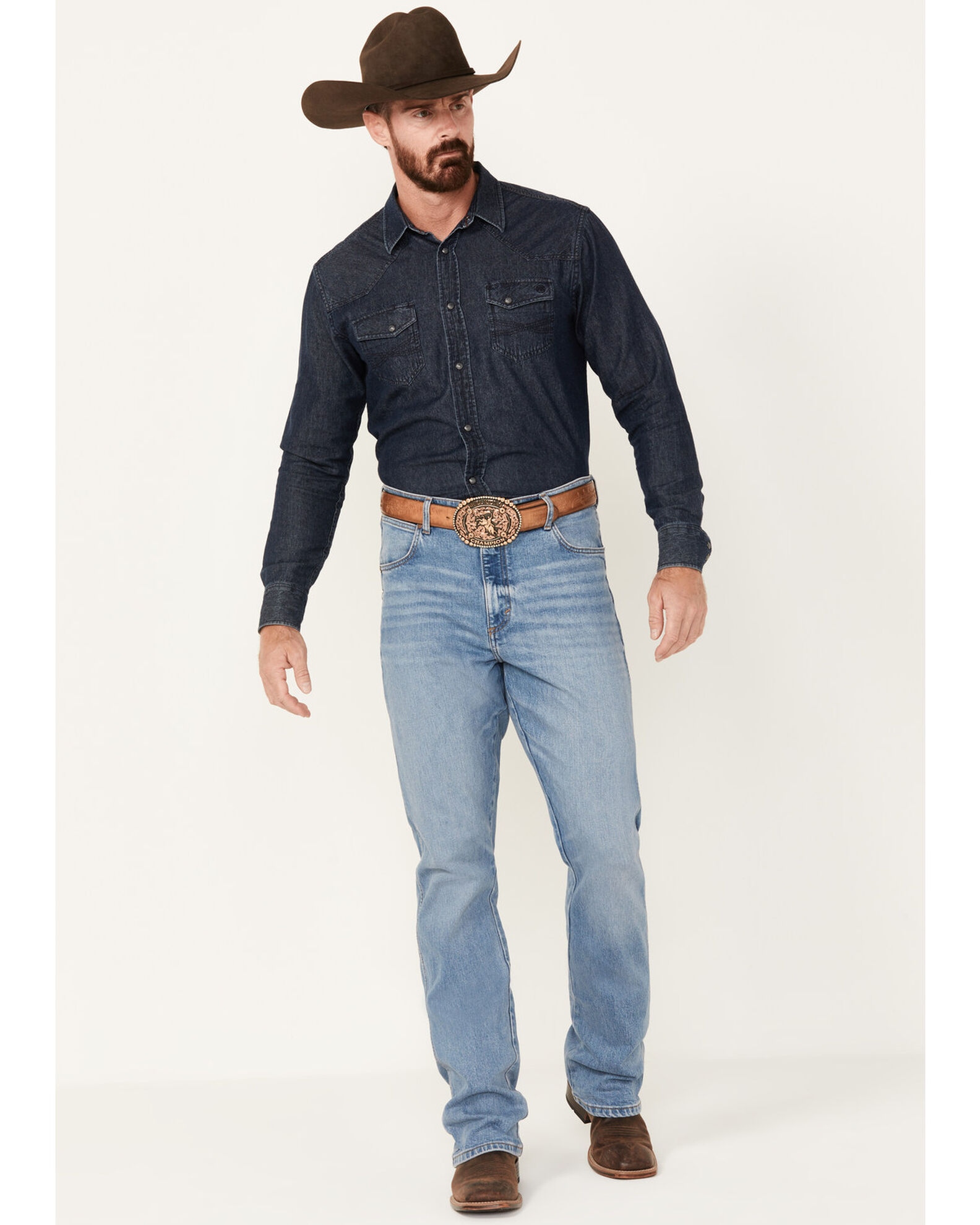 Wrangler Retro Men's Light Wash Relaxed Bootcut Stretch Jeans