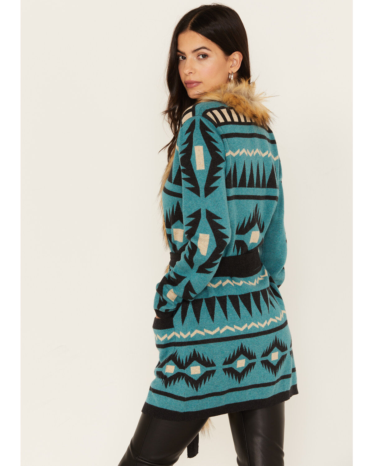 Image #4 - Tasha Polizzi Women's Garibaldi Cardigan, Turquoise, hi-res