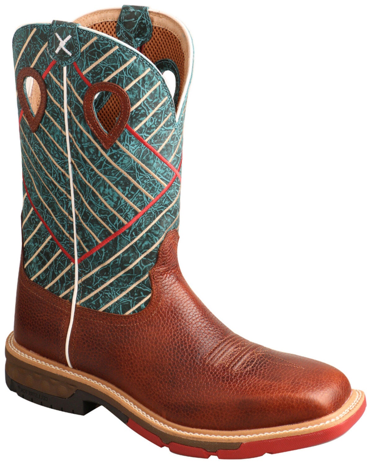 Twisted X Men's CellStretch Western Work Boots - Alloy Toe, Cognac, hi-res