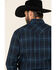 Image #4 - Rough Stock By Panhandle Men's Larkspur Ombre Plaid Print Long Sleeve Western Shirt, Black, hi-res