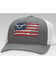 Image #1 - RopeSmart Men's All-American Rubber Steer Flag Mesh-Back Ball Cap, Grey, hi-res