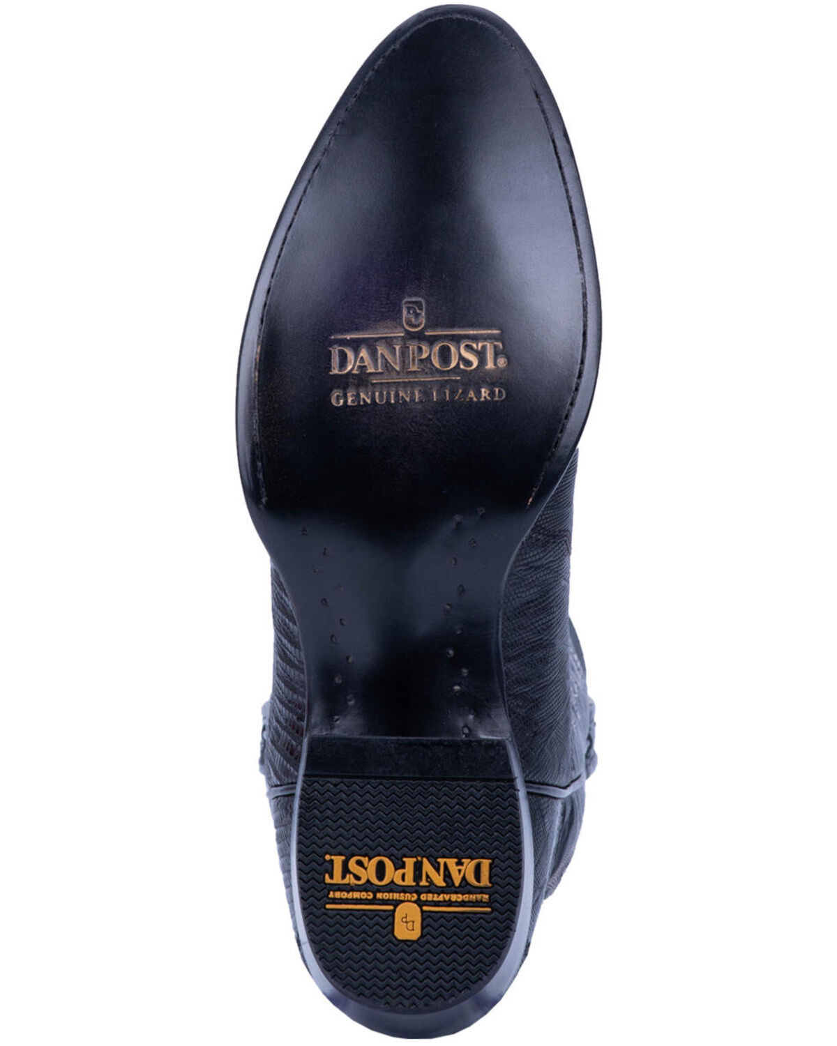 Image #7 - Dan Post Men's Winston Lizard Western Boots - Round Toe, Black, hi-res