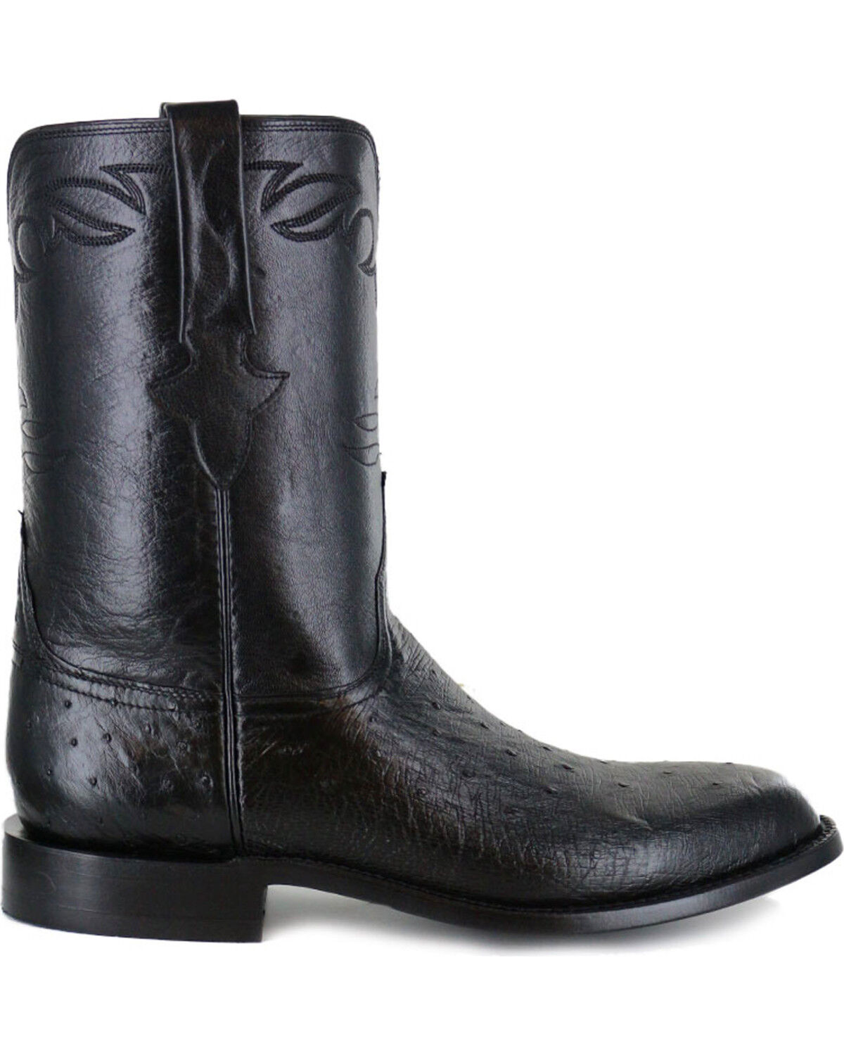 Image #2 - Lucchese Men's Ward Smooth Ostrich Roper Boots, , hi-res