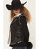 Image #2 - Panhandle Slim Women's Microsuede Embroidered Button-Down Vest, Black, hi-res