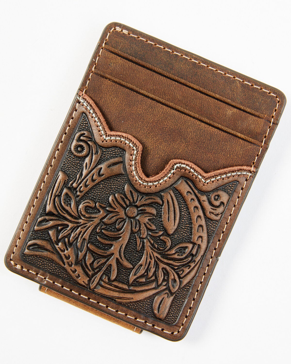Cody James Men's Brown Leather Money Clip, Brown, hi-res