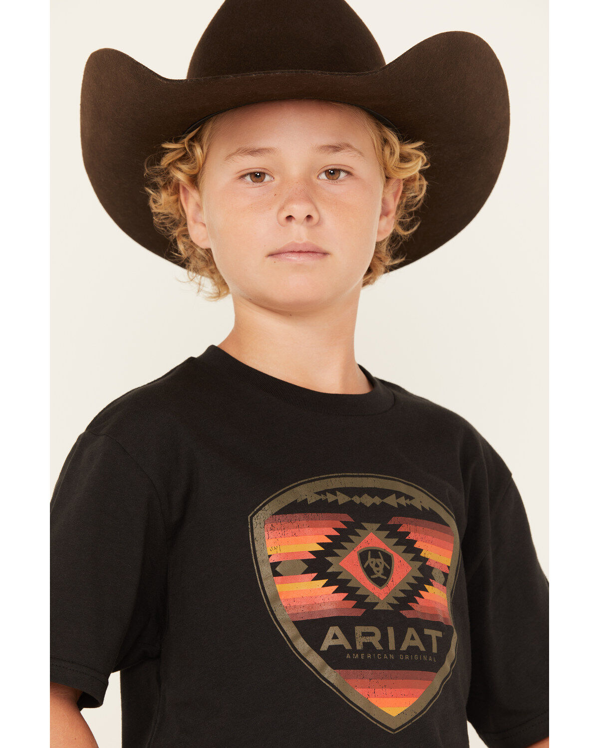 Image #2 - Ariat Boys' Boot Barn Exclusive Geo Logo Short Sleeve Graphic T-Shirt, Black, hi-res