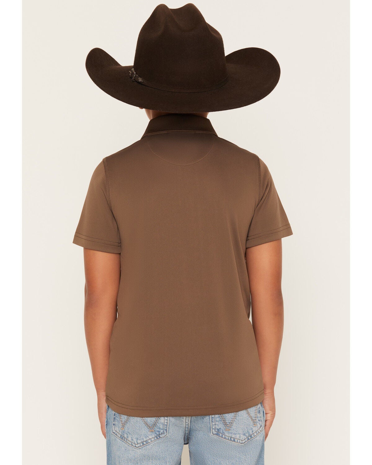 Image #4 - RANK 45&reg; Boys' Sierra Noble Southwestern Border Print Short Sleeve Polo, Brown, hi-res
