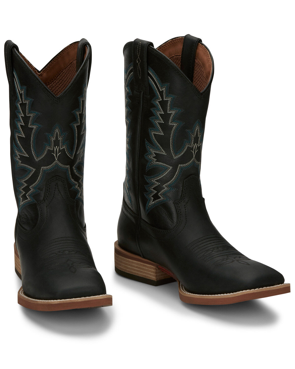 justin black leather boots