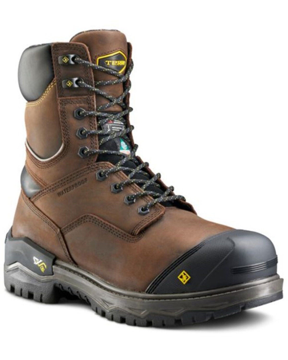 Kodiak Men's Gantry 8" Lace-Up Waterproof Work Boots - Composite Toe, Dark Brown, hi-res