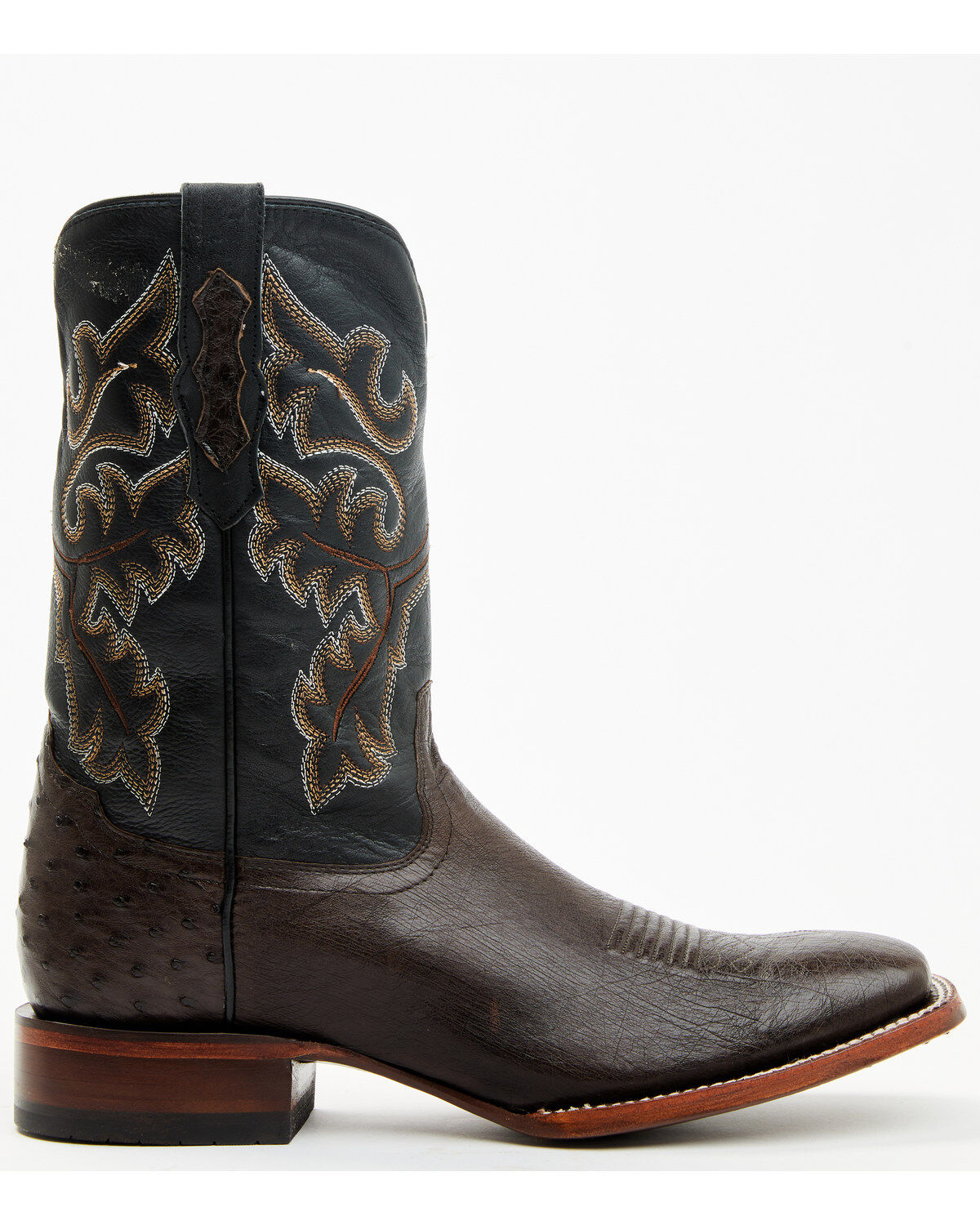 Image #2 - Cody James Men's Exotic Ostrich Western Boots - Broad Square Toe, Chocolate, hi-res