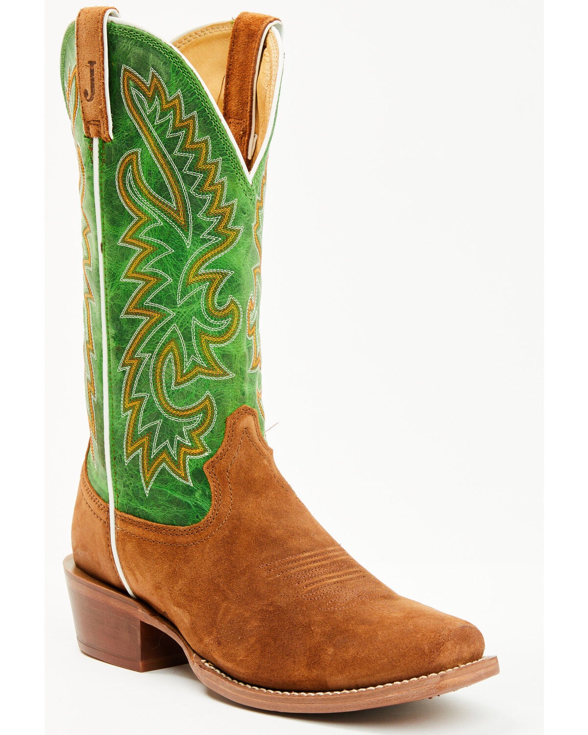 Justin Men's Show Off Tall Western Boots - Square Toe, Medium Brown, hi-res