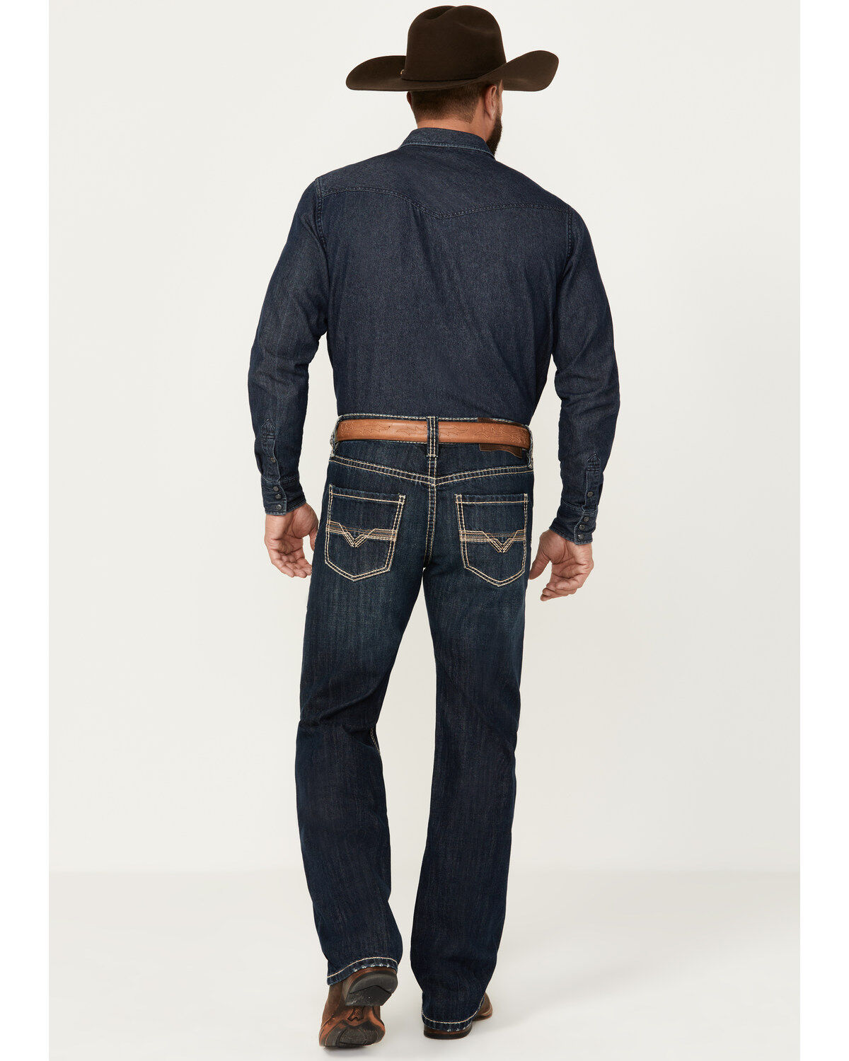 Product Name:  Rock & Roll Denim Men's Double Barrel Dark Vintage Wash Relaxed Straight Reflex Denim Jeans