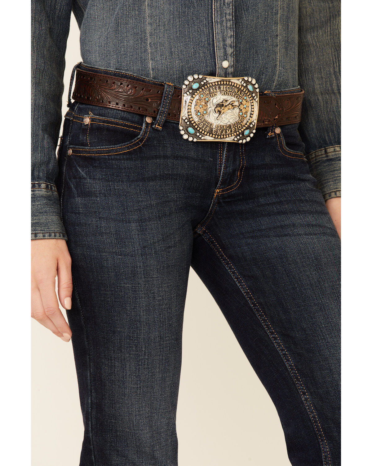 Image #3 - Wrangler Retro Low Rise Women's Dark Wash Sadie Jeans, Indigo, hi-res