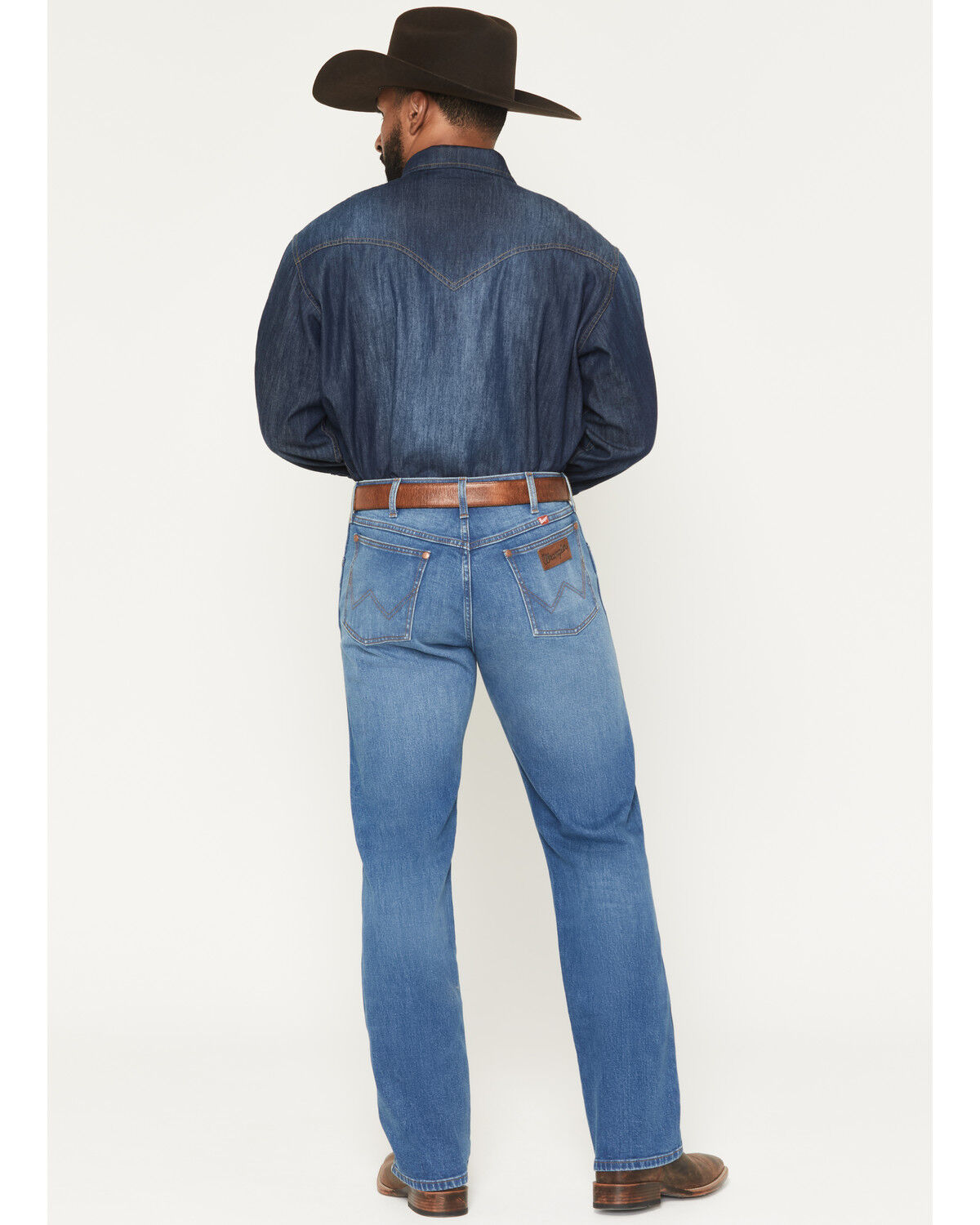 Image #3 - Wrangler X Coors Banquet Men's 13MWZ Golden Blue Medium Wash Straight Stretch Denim Jeans, Medium Wash, hi-res