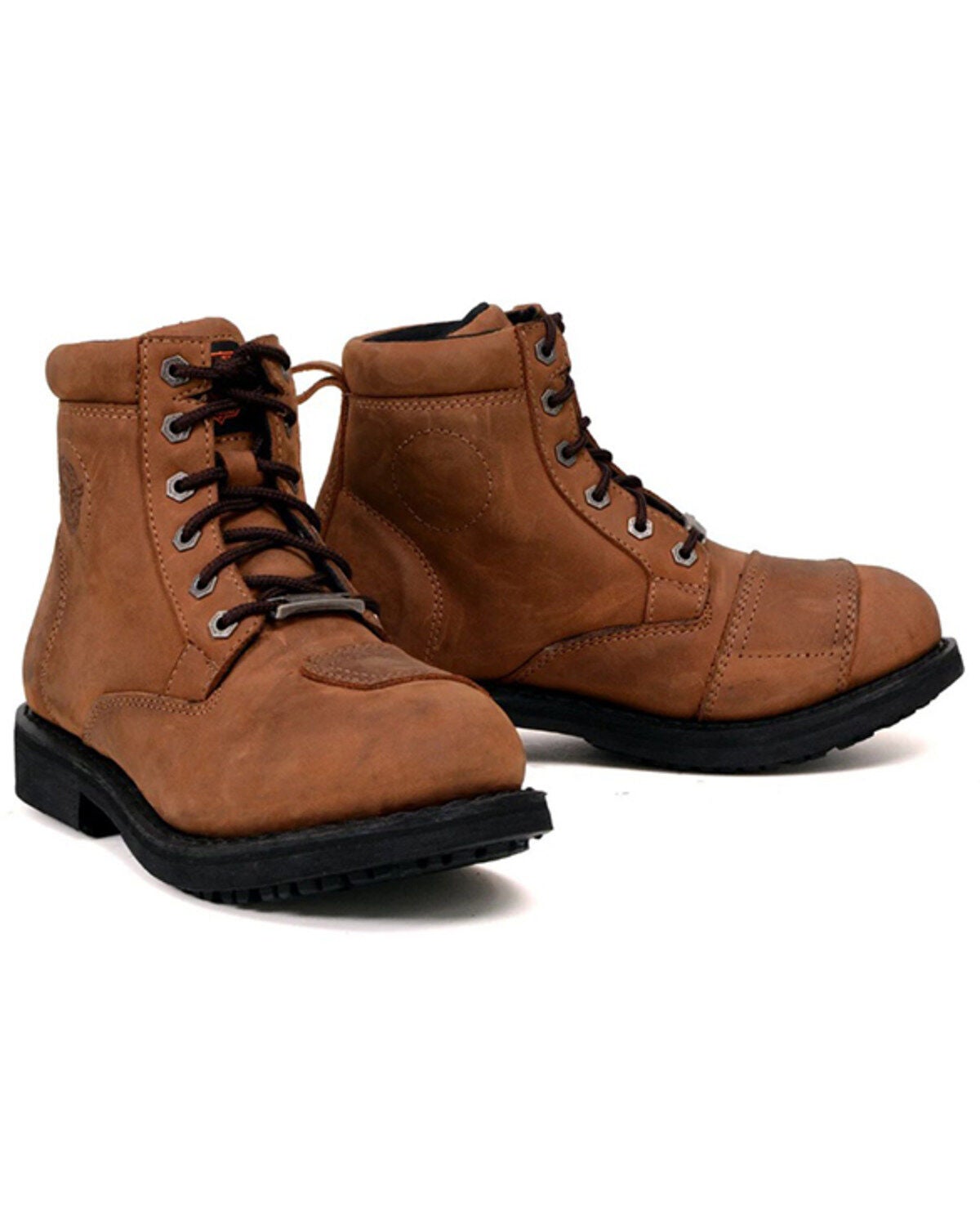 Milwaukee Leather Women's Shift Changer Lace-Up Motorcycle Boots - Round Toe, Brown, hi-res