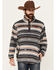 Image #1 - Cinch Men's Striped Print Quarter Snap Long Sleeve Pullover, Grey, hi-res