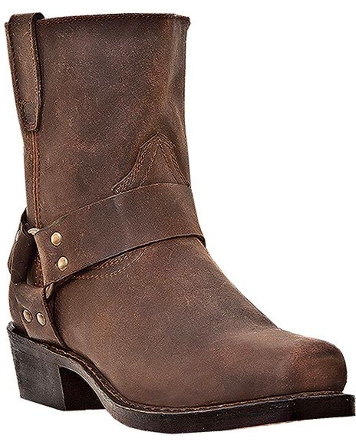 WT10 Men's Western Cowboy Motorcycle Ankle Boots 