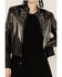 Double D Ranchwear Women's Iced Crystals Leather Jacket, Black, hi-res