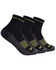 Image #3 - Timberland PRO Men's Rugged Accent 1.2 Cushion Quarter Socks - 3 Piece, Black, hi-res