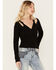 Image #3 - Miss Me Women's Boot Barn Exclusive Solid Long Sleeve Knit Top, Black, hi-res