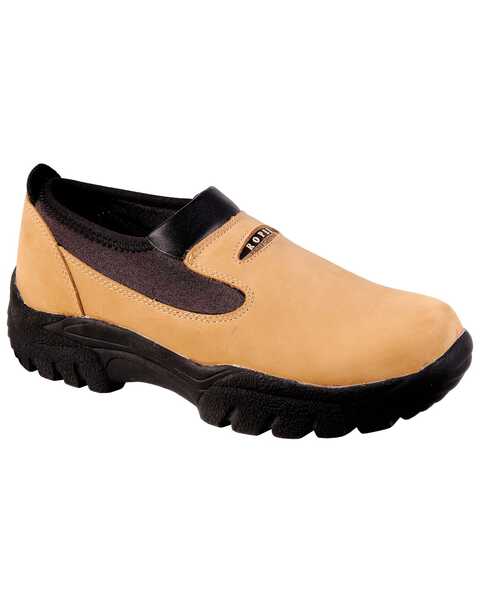 Roper Performance Slip-On Shoes - Round Toe, Brown, hi-res