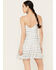 En Creme Women's Abstract Striped Sleeveless Mini Dress, Blue/white, hi-res