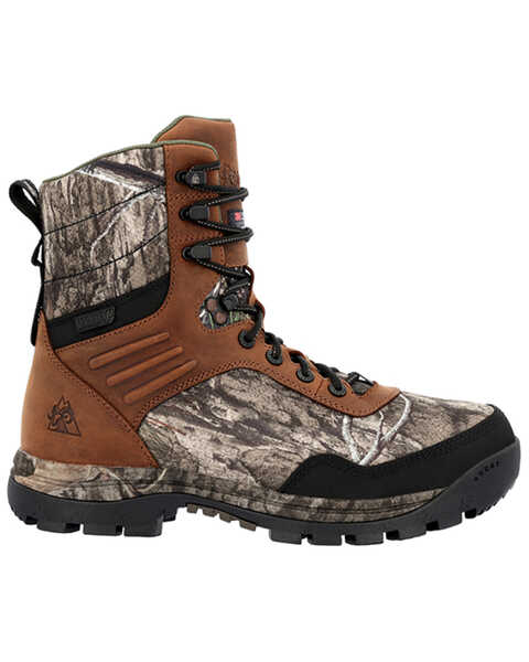Image #2 - Rocky Men's Lynx Mossy Oak® Country DNA™ Waterproof 800G Insulated Work Boots - Round Toe , Black, hi-res