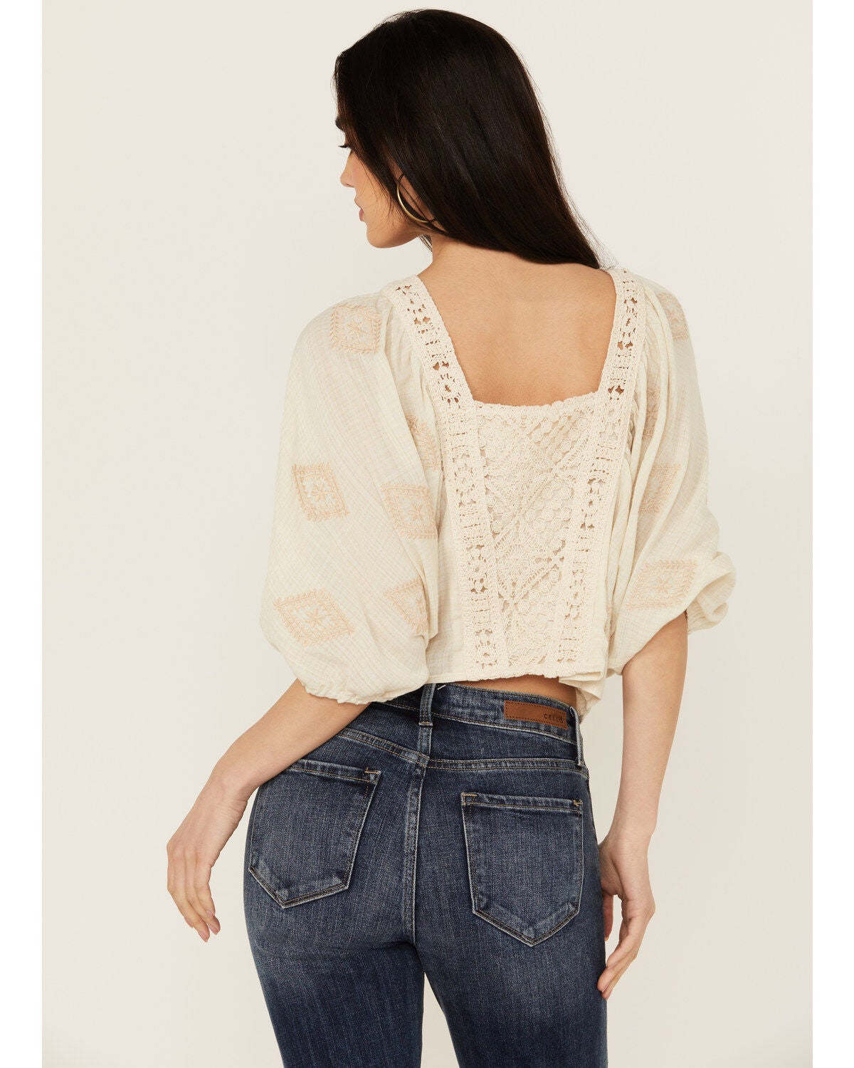 Image #4 - Miss Me Women's Long Sleeve Geo Crochet Top, , hi-res