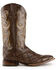 Image #3 - Ferrini Men's Ostrich Patch Exotic Western Boots, Chocolate, hi-res