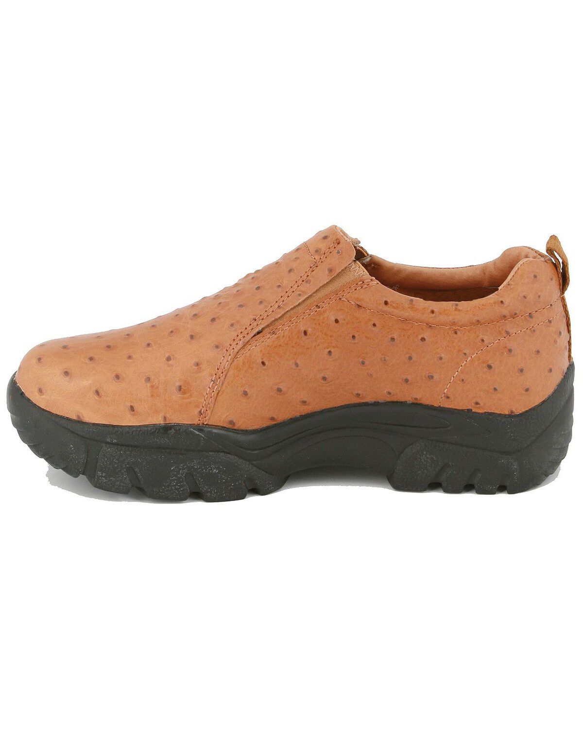 Image #3 - Roper Ostrich Print Leather Slip-On Shoes, , hi-res