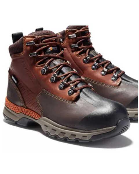 Image #1 - Timberland Pro Men's Downdraft Waterproof Work Boots - Steel Toe, Brown, hi-res