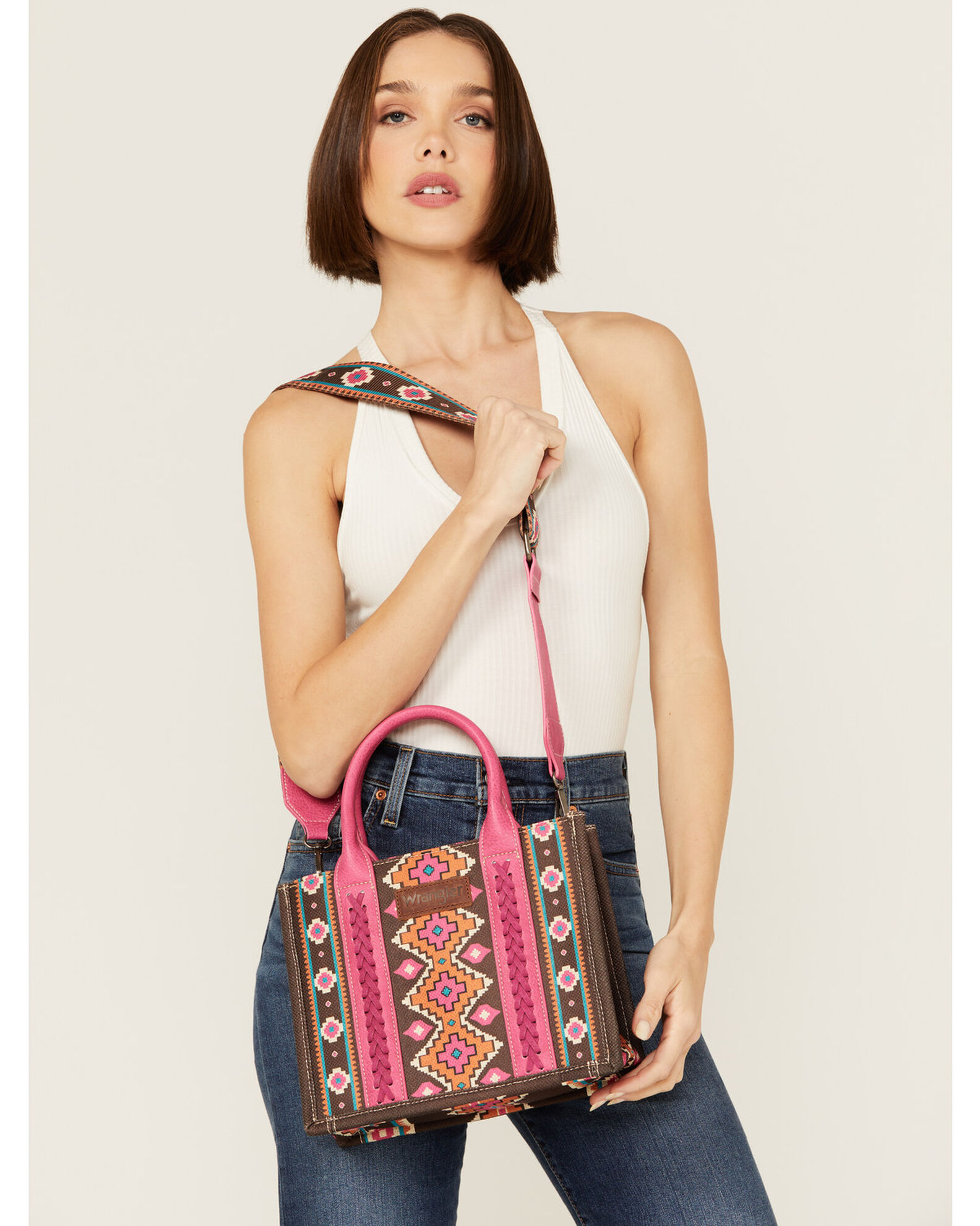 Wrangler Women s Southwestern Print Small Canvas Crossbody Bag Boot Barn