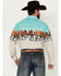 Image #4 - Panhandle Men's Desert Border Long Sleeve Pearl Snap Western Shirt, Turquoise, hi-res