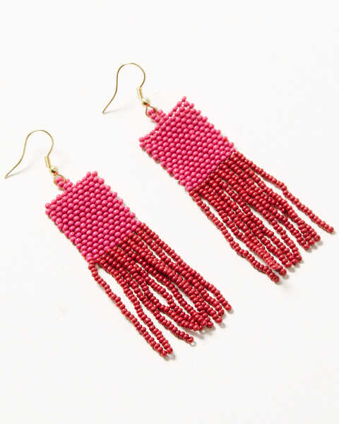 Ink + Alloy Women's Hot Pink Red Block Earrings, Multi, hi-res