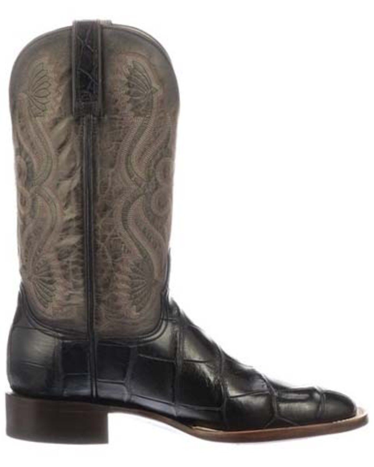 lucchese black square toe boots